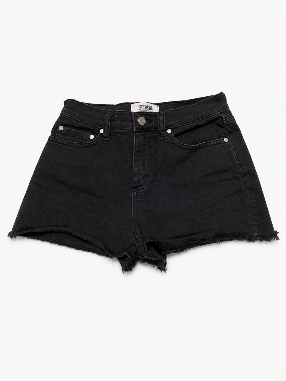 Victoria's Secret PINK High-Rise Black Denim Cutoff Shorts